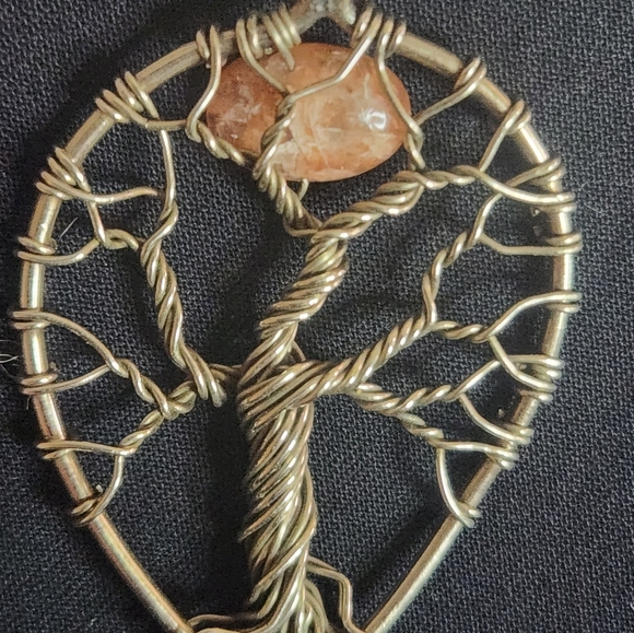 Red Sunstone Wire Wrapped Tree of Life - Picture 3 of 8